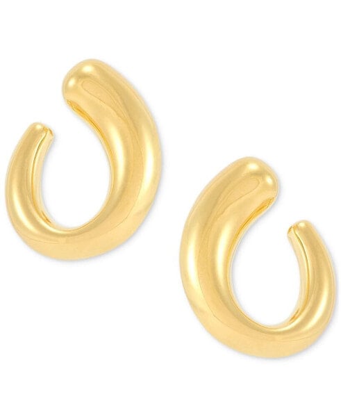 Polished Graduated Oval Spiral Earrings in 14k Gold