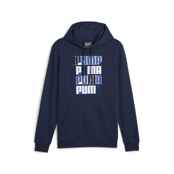 Puma Essential Logo Lab Graphic Pull Over Hoodie Mens Blue Casual Outerwear 6789