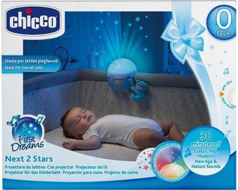 Проектор для детской кроватки Chicco со светомузыкальным проектором, 3 режима, голубой 76472
