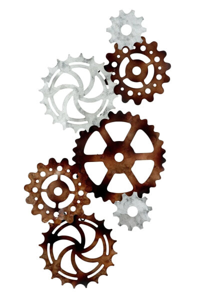Декор и интерьер GILDE металлическое рельефное изображение "Зубчатое колесо"