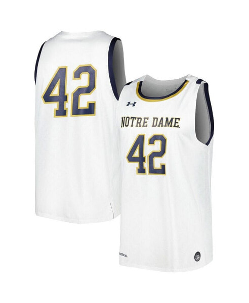 Men's #42 White Notre Dame Fighting Irish Replica Basketball Jersey