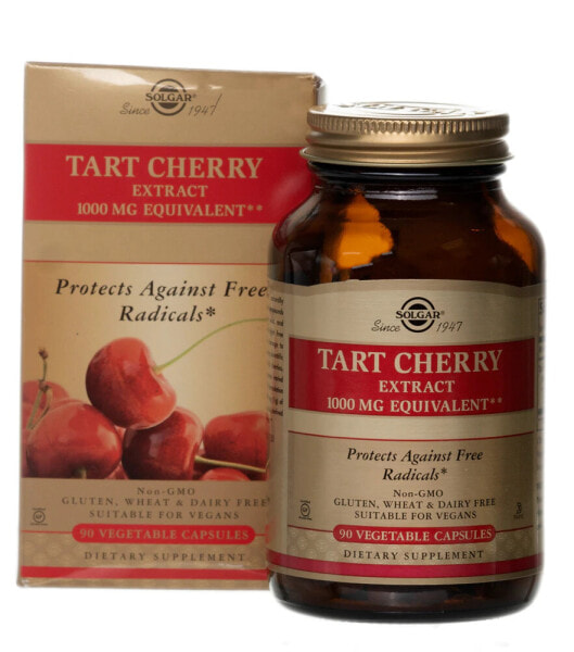Solgar Tart Cherry Extract Экстракт терпкой вишни 1000 мг  90 растительных капсул