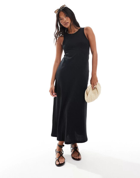 ONLY Petite maxi dress in black