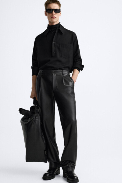 Faux leather trousers