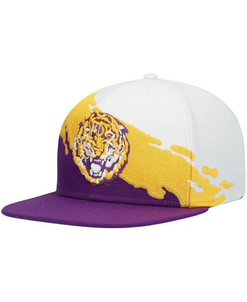 Бейсболка с застежкой Mitchell&Ness LSU Tigers фиолетовая и белая
