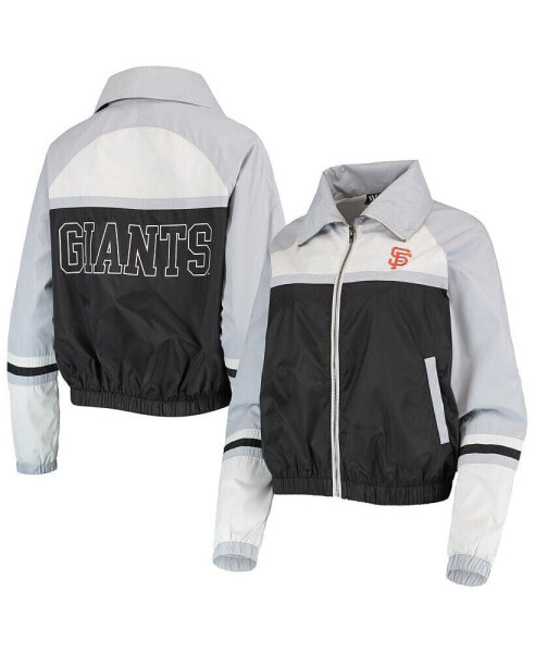 Women's Black San Francisco Giants Colorblock Track Raglan Full-Zip Jacket