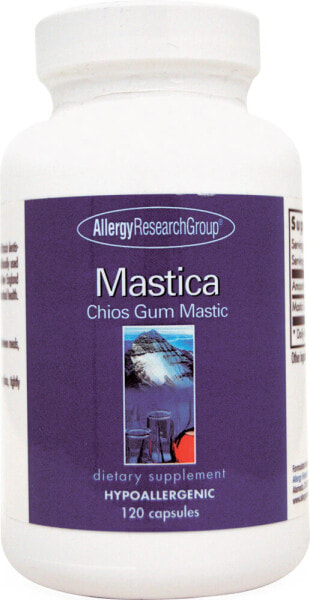 Allergy Research Group Mastica Chios Gum Mastic Мастика - Хиосская камедь - гипоаллергенная пищевая добавка для поддержки пищеварения 500 мг 120 капсул