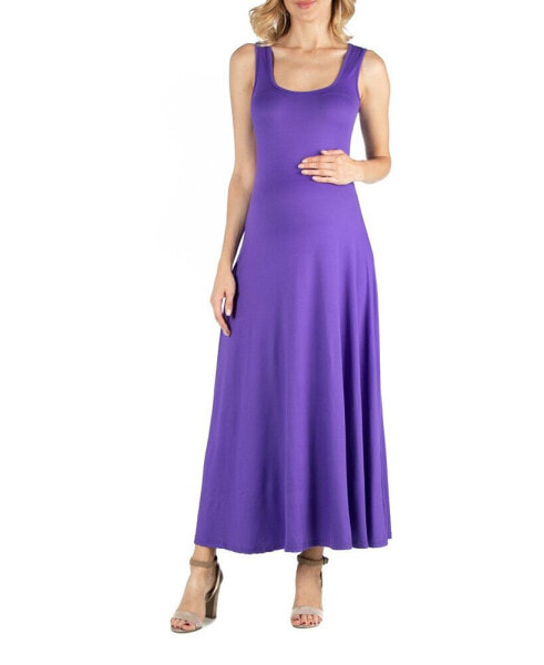 Slim fit A Line Sleeveless Maternity Maxi Dress