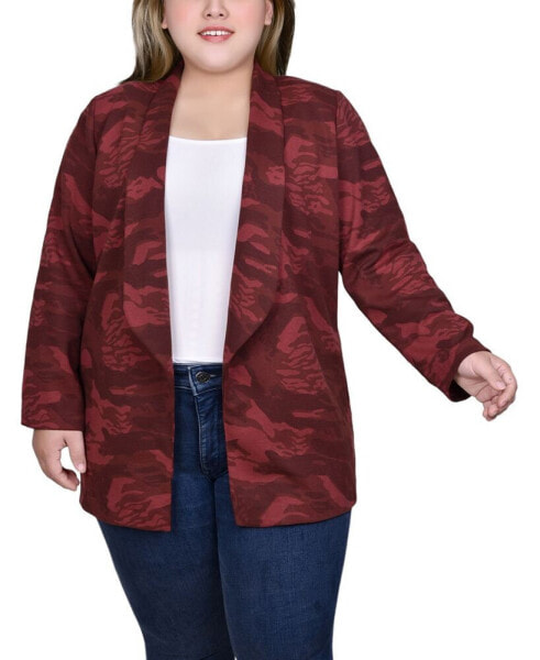 Plus Size 3/4 Sleeve Ponte Blazer