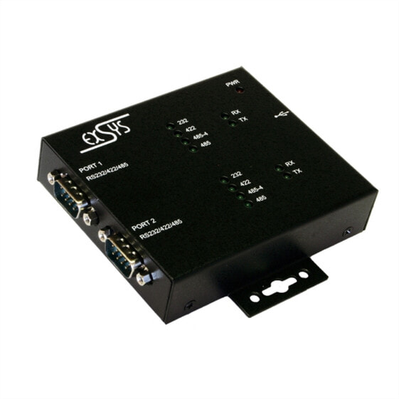 Exsys EX-1333VIS, USB, 9p RS-232/422/485 (x2), Black, FTDI, 0 - 55 °C, -40 - 75 °C