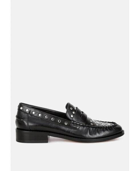 Oglavia studs embellished leather loafers