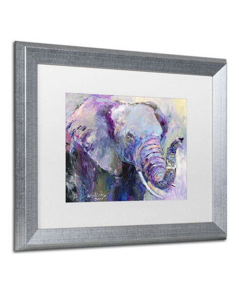 Richard Wallich 'Blue Elephant' Matted Framed Art - 16" x 20"