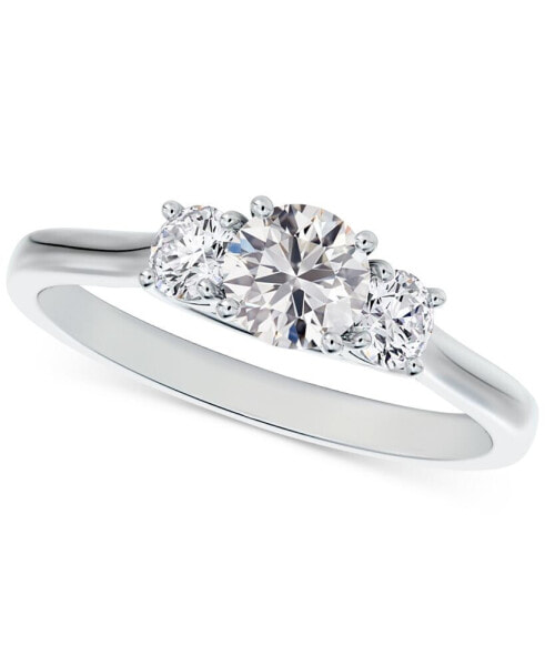 Diamond Three Stone Diamond Engagement Ring (3/4 ct. t.w.) in 14k White or Yellow Gold