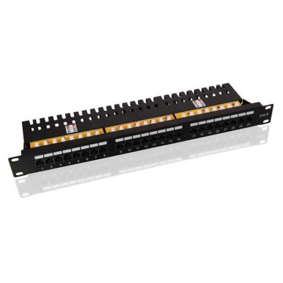 VALUE Cat.6/Class E 19" Patch Panel - 24 Ports - UTP black - Fast Ethernet,Gigabit Ethernet - Black