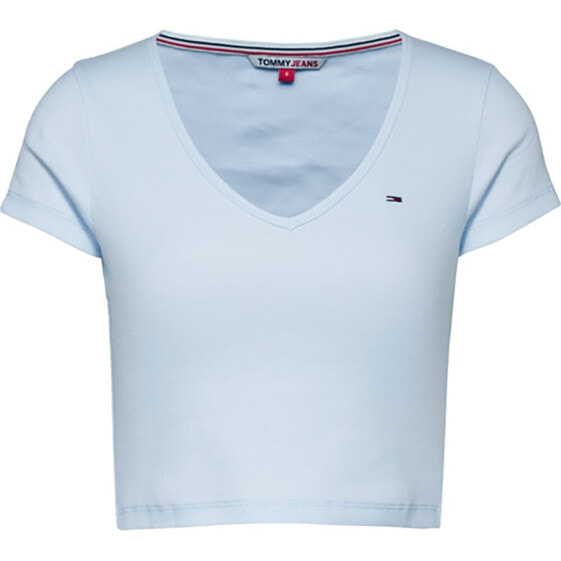 TOMMY JEANS Bby Crp Essential Rib short sleeve v neck T-shirt
