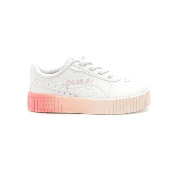 Puma Carina 2.0 Lots Of Love Lace Up Toddler Girls Pink, White Sneakers Casual