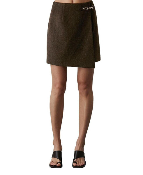 Women's Jamey Wool Blend Mini Wrap Skirt