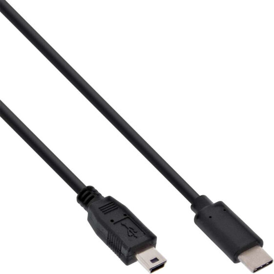 InLine USB 2.0 Cable - USB-C male / mini-B male (5pin) - black - 1.5m