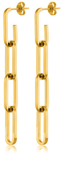 Distinctive gold-plated steel earrings VAAJDE201474G