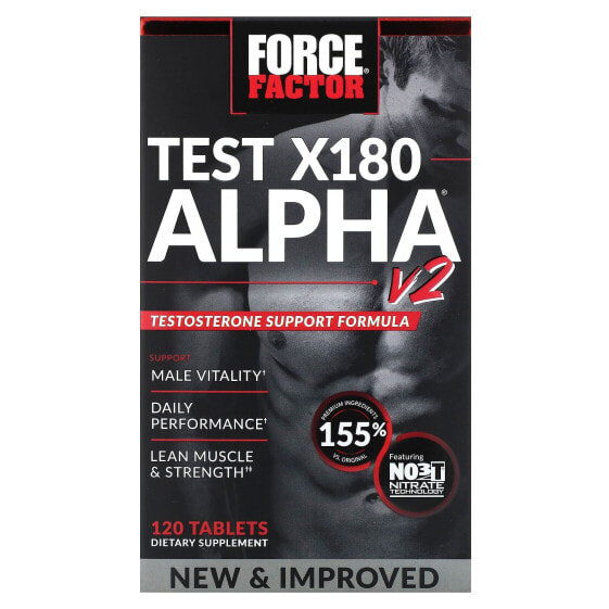 Витамины для мужского здоровья Force Factor Test X180 Alpha V2, 120 таблеток