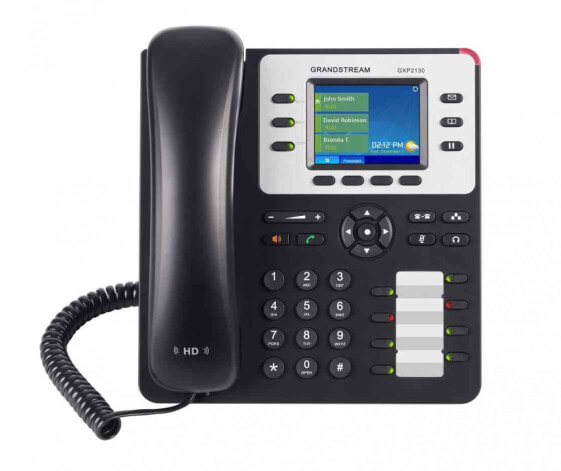 Grandstream GXP2130 v2 - IP Phone - Black - Grey - Wired handset - 3 lines - 2000 entries - Digital