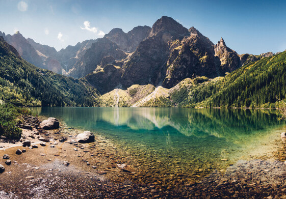 Vlies Fototapete Berge See Landschaft