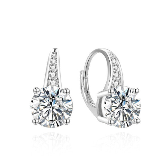 Charming silver earrings with zircons AGUC3526