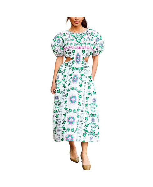 Danielle Green Garden Midi Dress