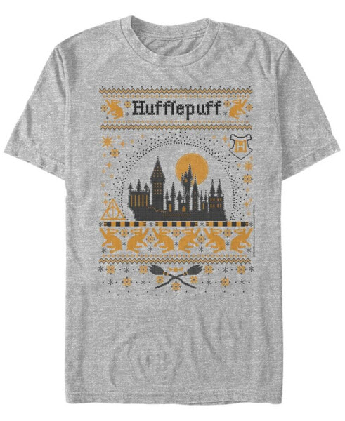 Men's Hufflepuff Sweater Short Sleeve Crew T-shirt