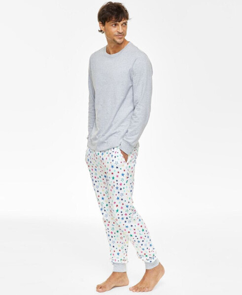 Family Pajamas Men's 2-Pc. Star Toss Mix It Family Holiday Pajamas Cotton Pajamas Set, Created for Macy's