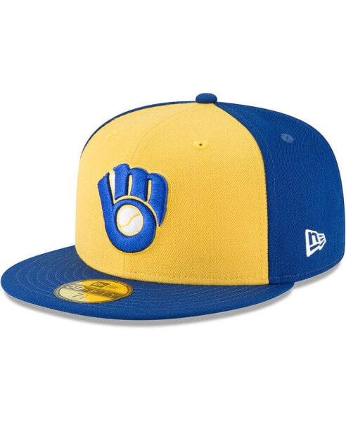Men's Yellow Milwaukee Brewers Cooperstown Collection Wool 59FIFTY Fitted Hat