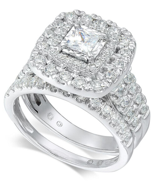 Diamond Princess Halo Bridal Set (1-1/2 ct. t.w.) in 14k White Gold