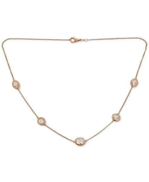 White Quartz 16" Statement Necklace (4 ct. t.w.) in Rose Gold-Plated Sterling Silver