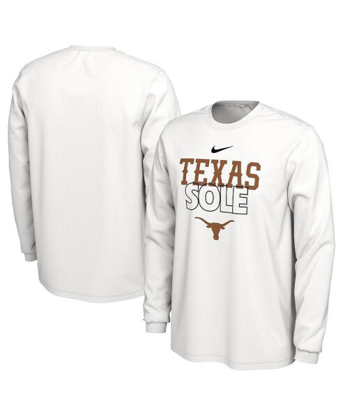 Men's White Texas Longhorns On Court Long Sleeve T-shirt