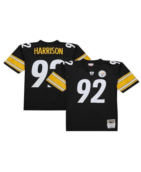 Men's James Harrison Black Distressed Pittsburgh Steelers Legacy Replica Jersey