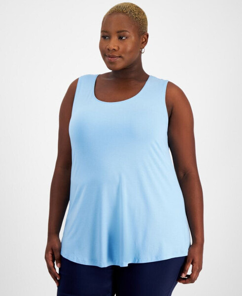 Plus Size Scoop-Neck Sleeveless Top, Created for Macy's