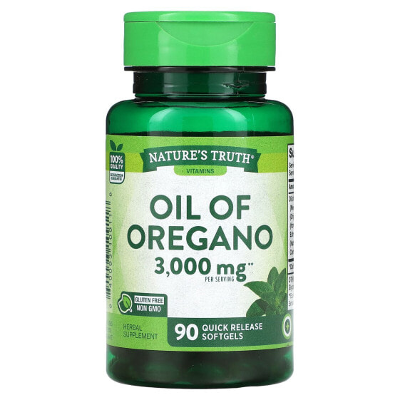 Oil Of Oregano, 3,000 mg, 90 Quick Release Softgels (1,500 mg per Capsule)
