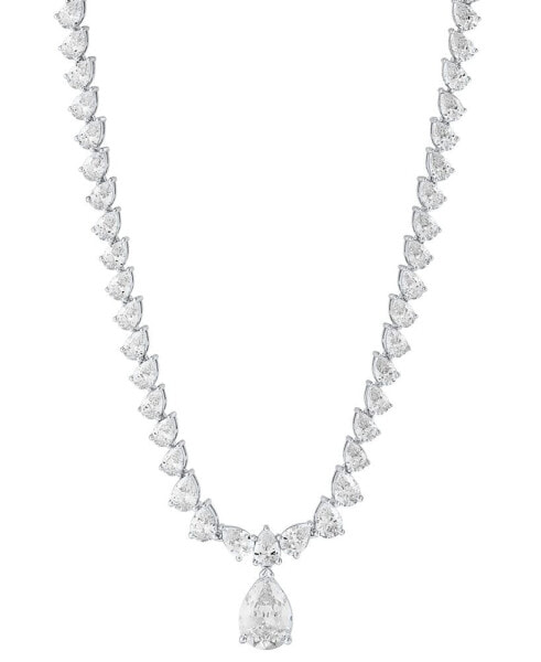 Arabella cubic Zirconia Fancy 18" Collar Necklace in Sterling Silver