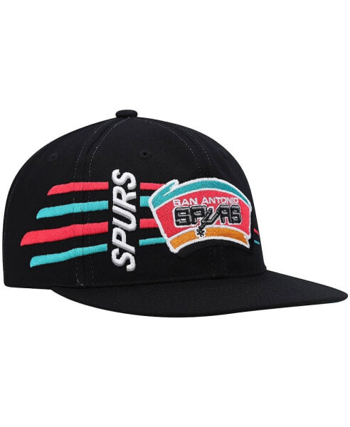 Men's Black San Antonio Spurs Hardwood Classics Retro Bolt Deadstock Snapback Hat