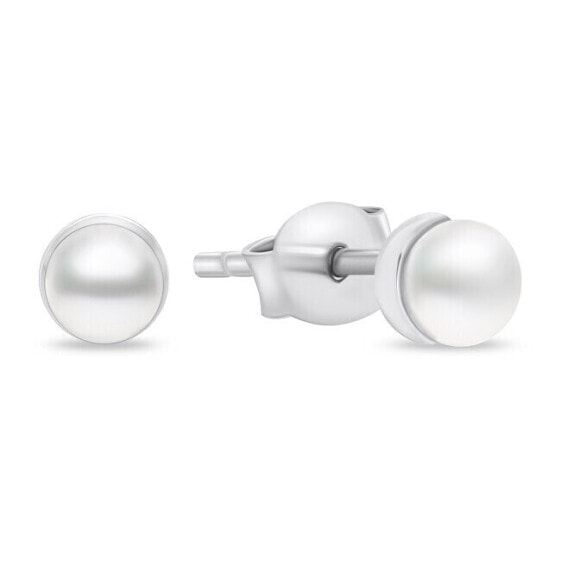Elegant white gold earrings with pearl EA981WAU