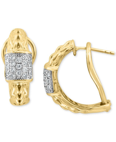 EFFY® Diamond Extra Small Hoop Earrings (3/8 ct. t.w.) Earrings in 14k Gold-Plated Sterling Silver, 0.33"