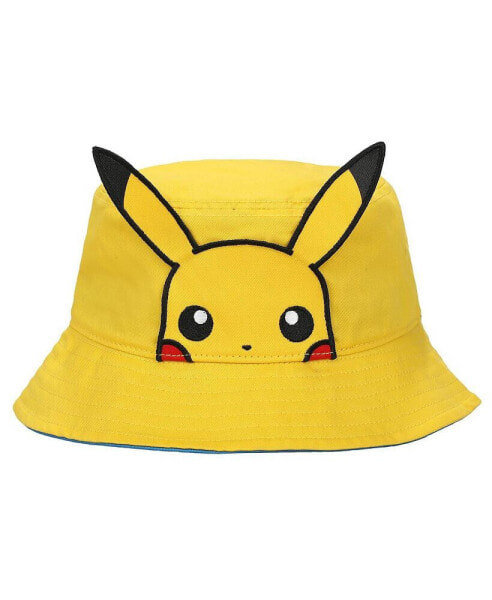 Men's Pikachu Face Unisex Adult Bucket Hat With 3D Plush