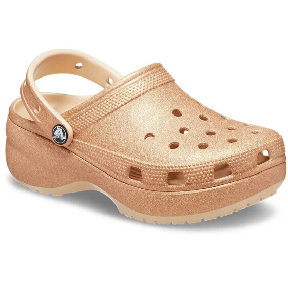 CROCS Classic Platform Glitter Clogs