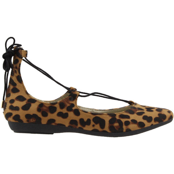 Sugar Starrstruck Leopard Lace Up Womens Brown Flats Casual STARRSTRUCK-LEO