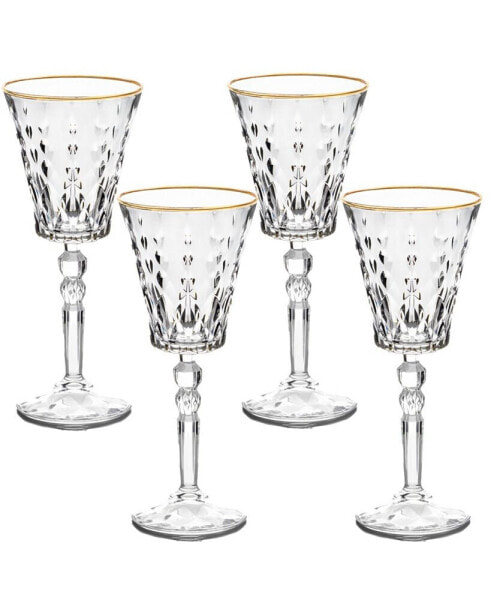 Marilyn Gold-Tone Red Wine Goblets, Set of 4