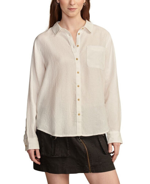 Women's Linen Prep Button-Front Shirt