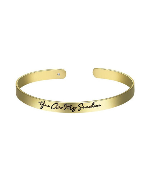 14K Gold Flash-Plated You Are My Sunshine Cuff Bracelet