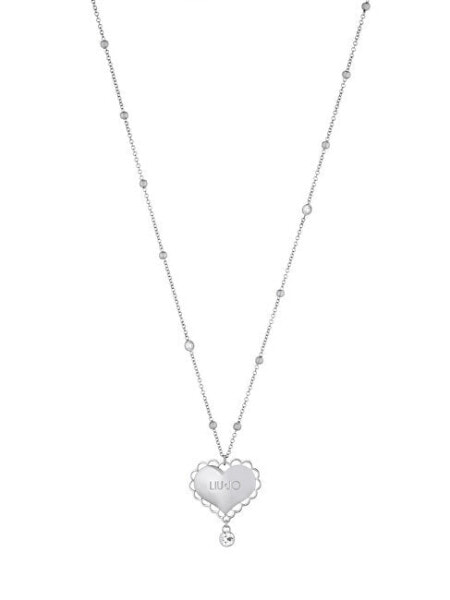 Steel necklace with heart Linea Sacred LJ1523