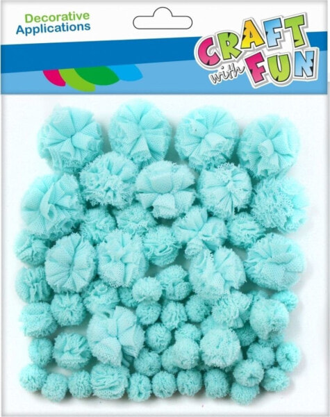 Craft with Fun CF OZDOBA DEK POMPON TKAN 60SZT NIEB MIX 12/144