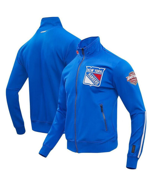 Men's Blue New York Rangers Classic Chenille Full-Zip Track Jacket